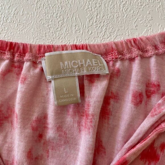 Michael Kors Pink Red Animal Print Sleeveless Blouse Size L - Picture 3 of 7